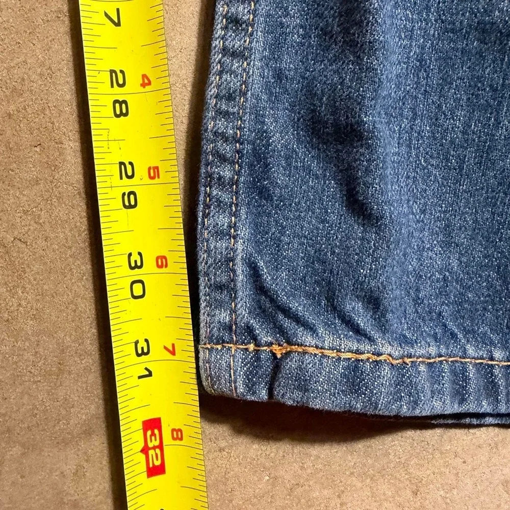 Levis 505 Straight Fit Blue Denim Jeans Mens 40x32 Baggy Straight Leg